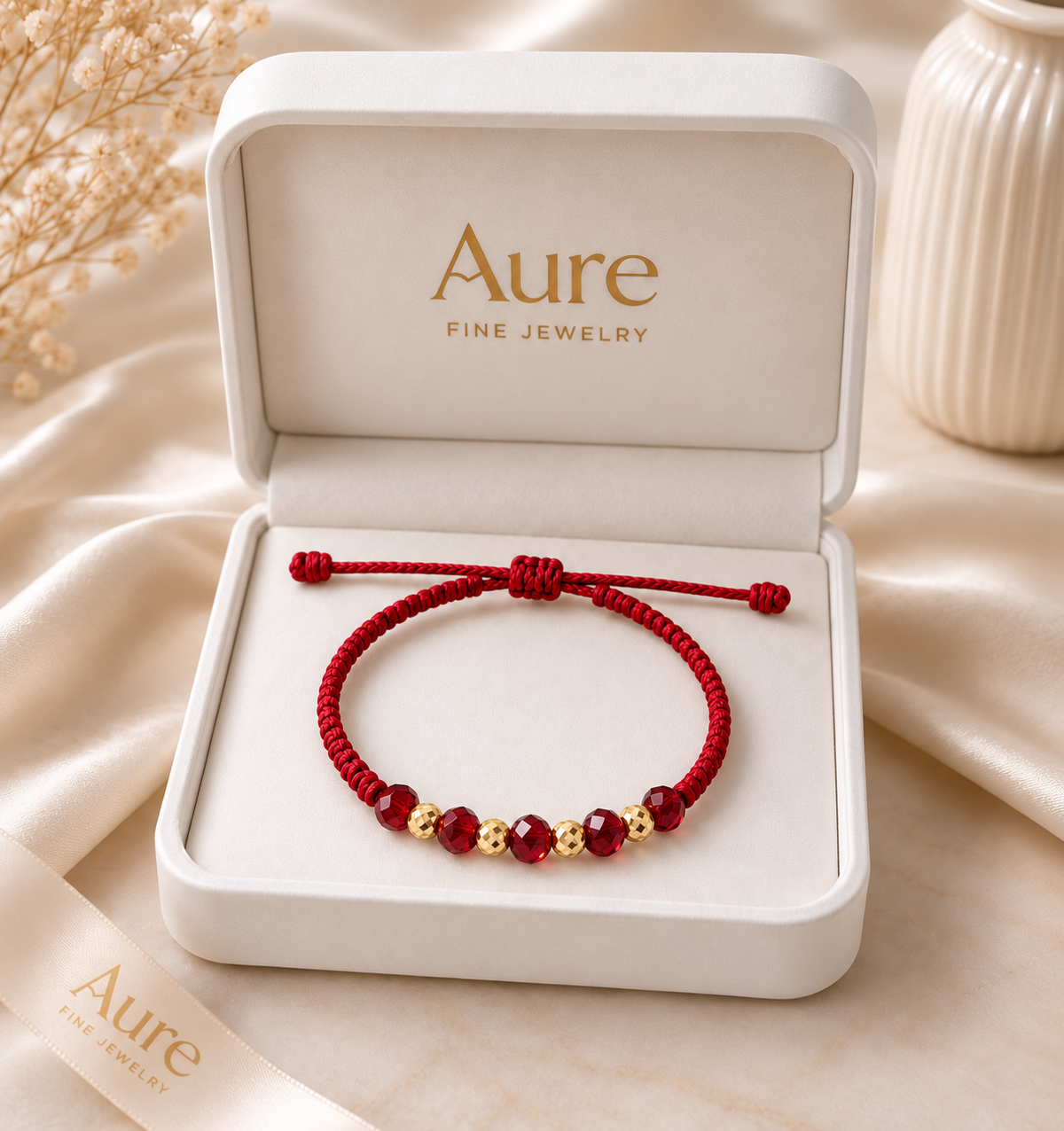 Aure Ruby Glow 18k Solid Gold Bracelet